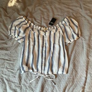 *NEW w/ tags* Hollister Blue & White Striped Top - Size XS